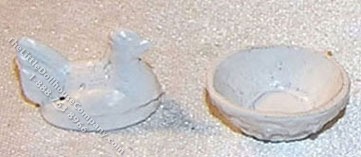 (image for) Miniature Chicken Candy Dish, White for Dollhouses