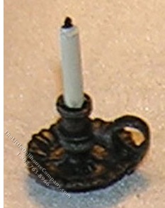 (image for) Miniature Candle, Chamber, Fluted, Black for Dollhouses