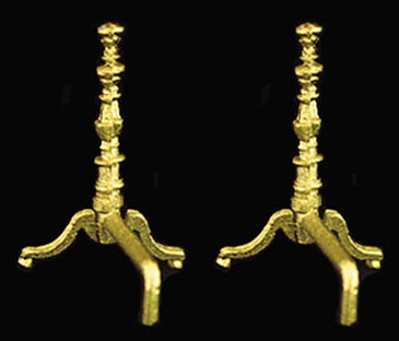 (image for) Miniature Fireplace Andirons Gold for Dollhouses