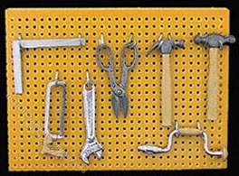 (image for) Miniature Peg Board With Tool Set for Dollhouses