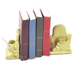 (image for) Miniature Shoe Bookends with Books for Dollhouses