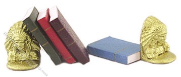 (image for) Miniature Indian Bookends with Books for Dollhouses