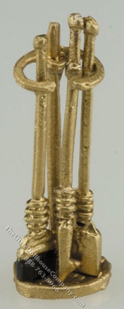 (image for) Dollhouse 1/2" Scale Fireplace Set, Gold Color