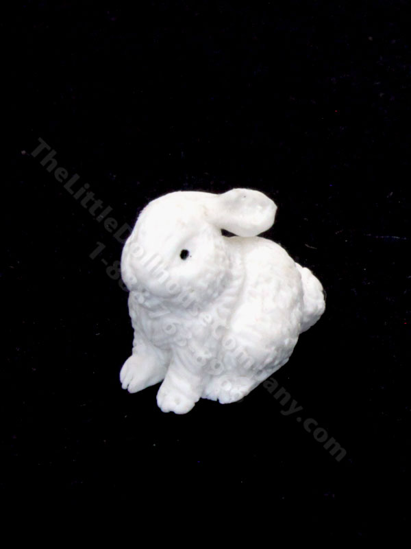 Miniature White Rabbit w/Ears Back [MJD 182] | The Little Dollhouse Company