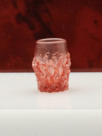 (image for) Miniature Cranberry Coloured Tumblers for Dollhouses