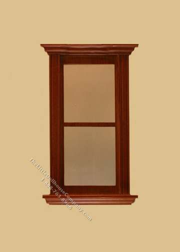 (image for) Dollhouse 1/2 Scale Model Traditional Pediment Window - Walnut
