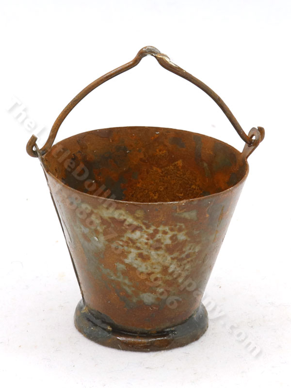 Miniature Rusted Metal Bucket [VIL A026c] | The Little Dollhouse Company