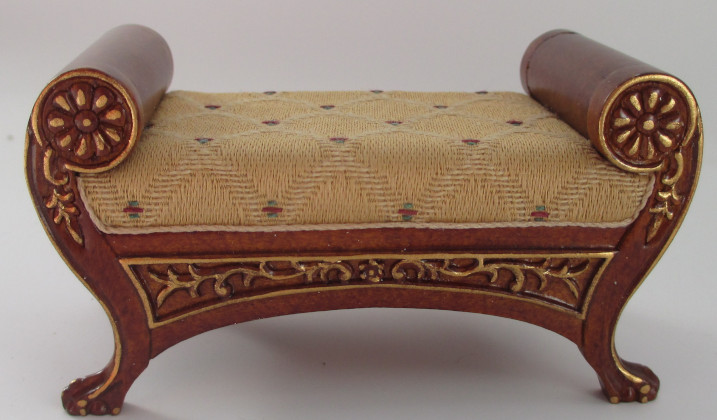 (image for) Miniature French 16th Century Walnut Settee For Dollhouses