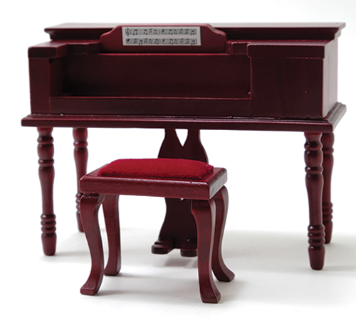 (image for) Mahogany Spinet Piano with Bench