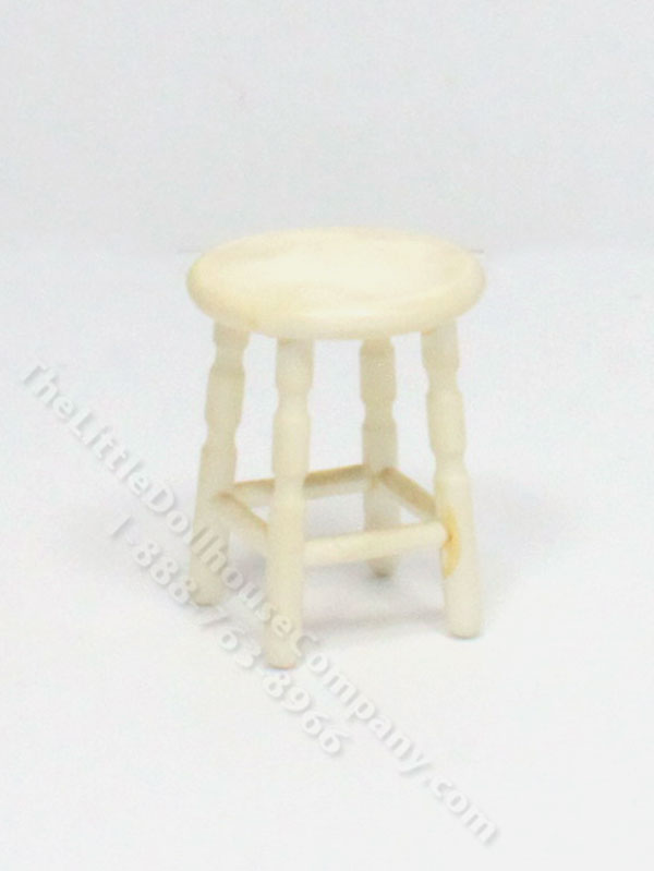 Dollhouse Miniature White Stool [MJD 1477] | The Little Dollhouse Company