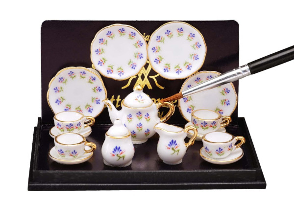(image for) Miniature Tea Set - Blue Flower Pattern