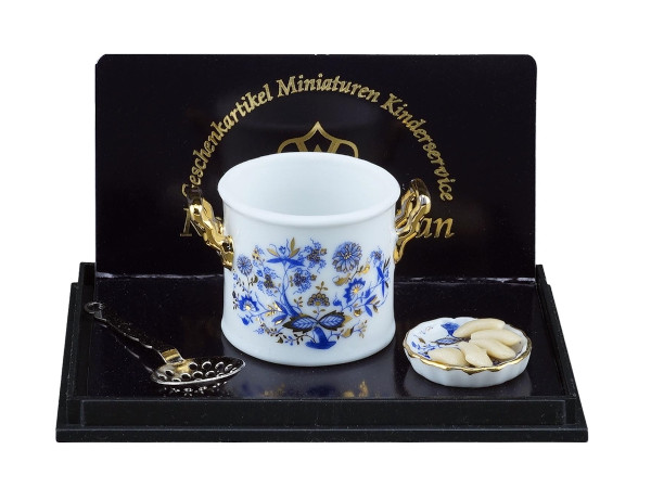 (image for) Miniature Stuffed Ravioli with pot - Blue Onion Gold Design