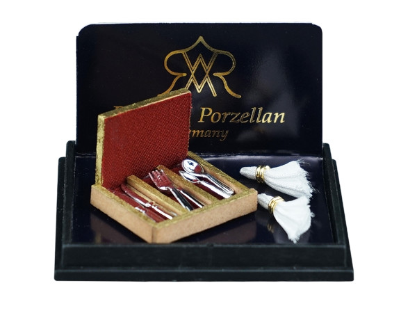 (image for) Miniature Cutlery Holder for 2 - with Napkins