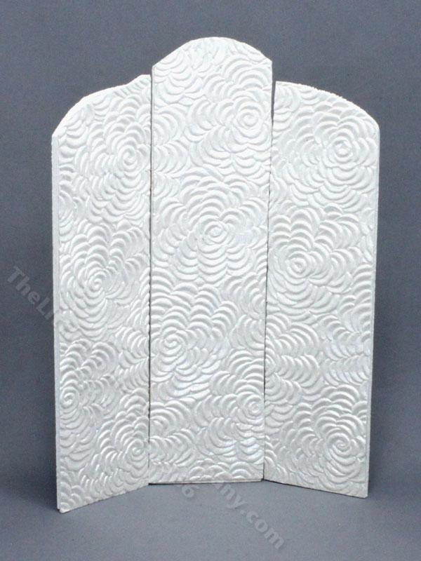 Miniature Carved White Floral Privacy Screen for Dollhouses [TJM 080 ...