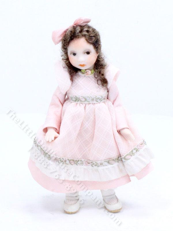 Porcelain Doll in Pink Dress by Pat Melvin Porcelain Doll in Pink Dress by Pat Melvin