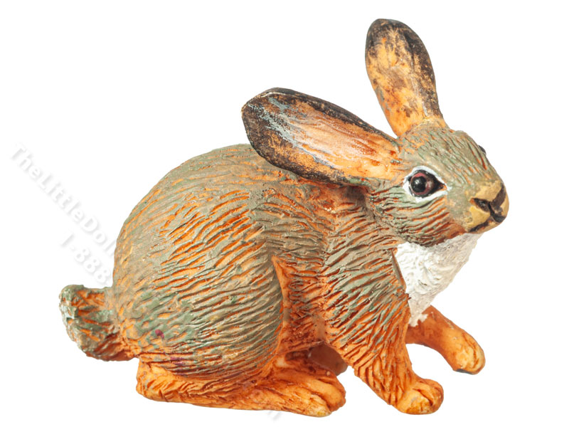 Miniature Brown and Grey Rabbit for Dollhouses [AZT A6056] | The Little ...