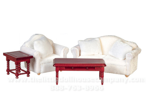 (image for) White Living Room Set, 4pc