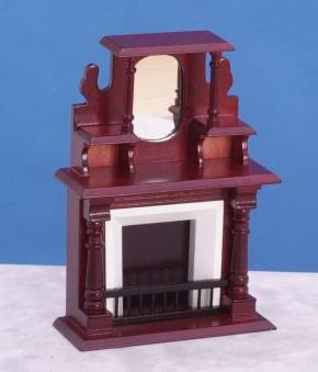 (image for) As is Dollhouse Victorian Fireplace with Mirror