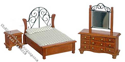 (image for) 1/2" Scale Bedroom Set for Dollhouses (3pc)