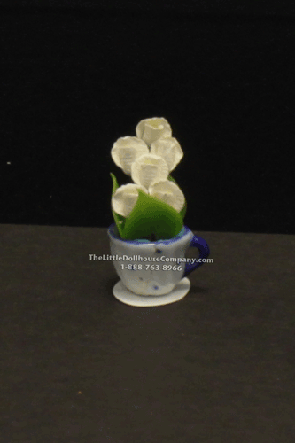 (image for) Dollhouse Miniature White Flowers in Mug