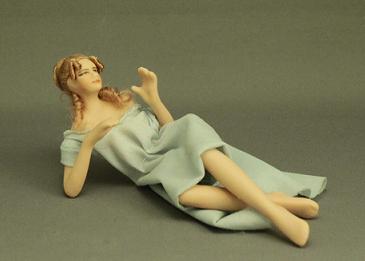(image for) Laying Lady in Blue by Cindy's Dolls
