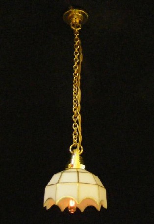 (image for) Dollhouse 1/2 Scale Model White-Tiffany Hanging Lamp