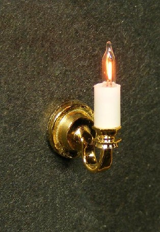 (image for) Dollhouse 1/2 Scale Model 12v Single-Candle Wall Sconce