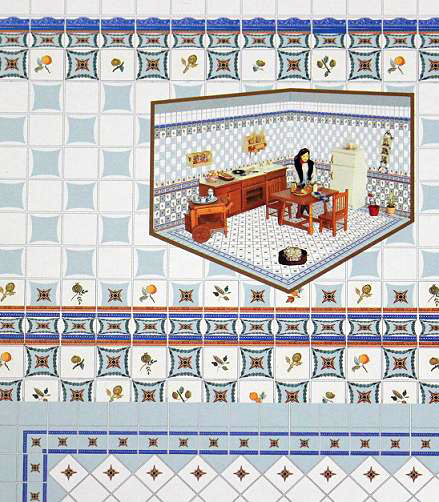 (image for) Dollhouse Scale Model Wall and Floor Tiles Set