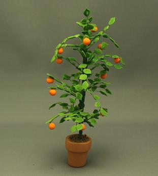 (image for) Dollhouse Miniature Orange in Pot