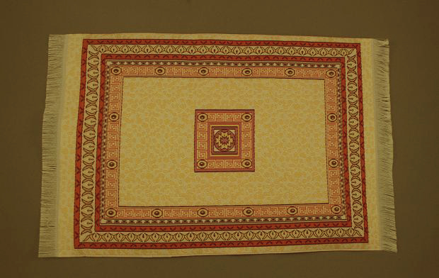 (image for) Dollhouse Miniature Red, Pink and Gold Tones Carpet with Runner