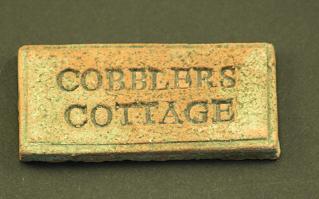 (image for) Dollhouse Miniature Stone Plaque - "Cobblers Cottage"