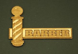 (image for) Dollhouse Miniature Store Wood Plaque - "Barber"