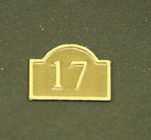 (image for) Dollhouse Miniature Brass Plaque - "No.17"