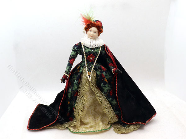 (image for) Miniature Handcrafted Vintage Medieval Green Noblewoman