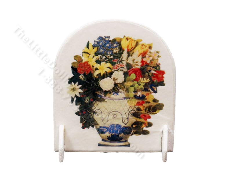 Miniature Floral Fireplace Screen [MBM FS9] | The Little Dollhouse Company
