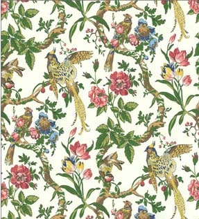 (image for) Dollhouse Scale Model Wallpaper Garden Grove - White
