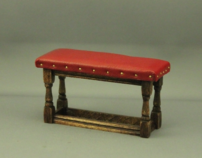 (image for) Dollhouse Miniature Leather Top Stool