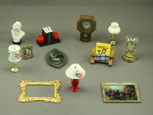 (image for) Dollhouse Miniature Deluxe Living Room Accessory Set