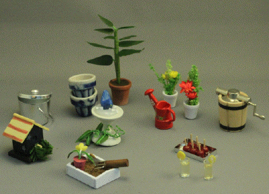 (image for) Dollhouse Miniature Garden or Balcony Set