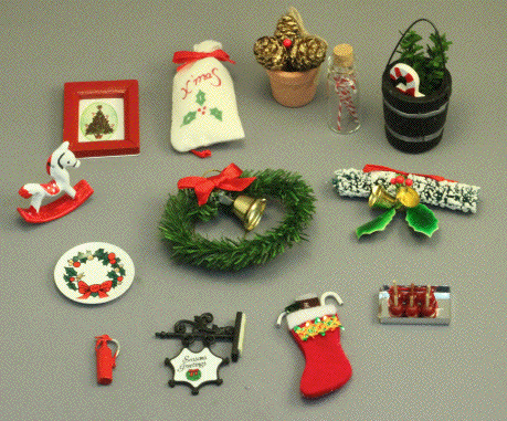 (image for) Dollhouse Miniature Christmas Set