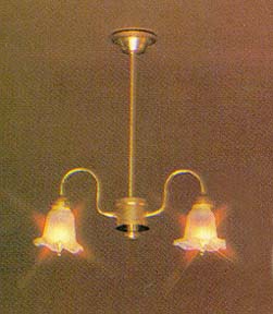 (image for) Dollhouse Scale Model Chandelier, 2-Arm