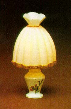 (image for) Dollhouse Scale Model White Table Lamp, Painted Design