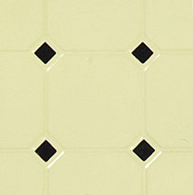 (image for) Dollhouse Scale Black & Beige Octagon Vinyl Floor