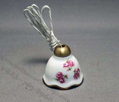(image for) Dollhouse Scale Model Small Rose Hanging Lamp