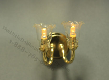 (image for) Miniature Battery Operated Sconce with Clear Shades