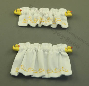 (image for) Window Curtain Set - White with Ducks