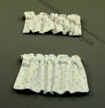 (image for) Window Curtain Set - White with Letters