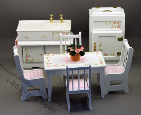 (image for) Dollhouse Miniature Kitchen Set (7pc) with Ice Box