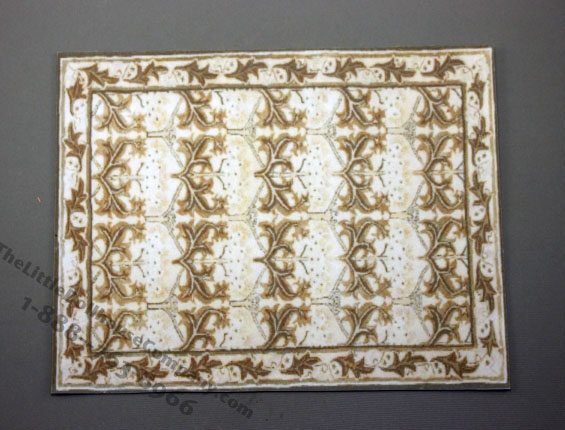 (image for) Dollhouse Scale Model Oak Leaf Border Carpet