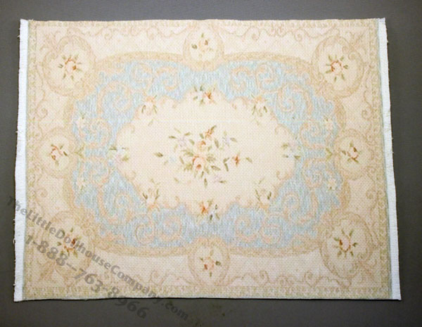 (image for) Dollhouse Miniature Light Beige and Blue Tones Carpet